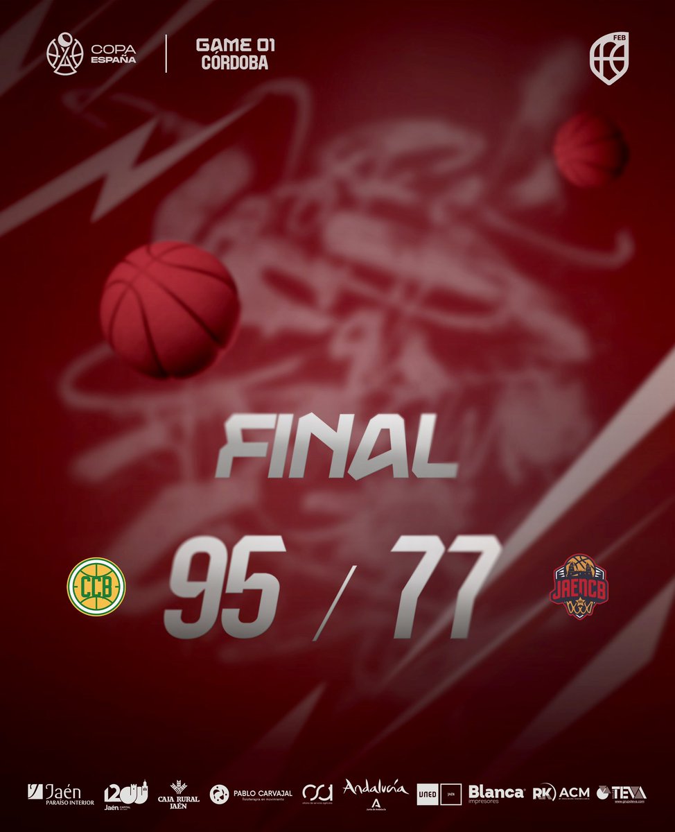 FINAL EN CÓRDOBA 📉
No pudo ser en esta ocasión. El JaénCB cayó en la pista cordobesa (95-77) en un partido en el que el esfuerzo de los nuestros no fue suficiente.

💪 Toca levantarse, aprender y seguir trabajando juntos.

Gracias al <a href="/CordobaCB/">Córdoba Club de Baloncesto</a> por el trato recibido.