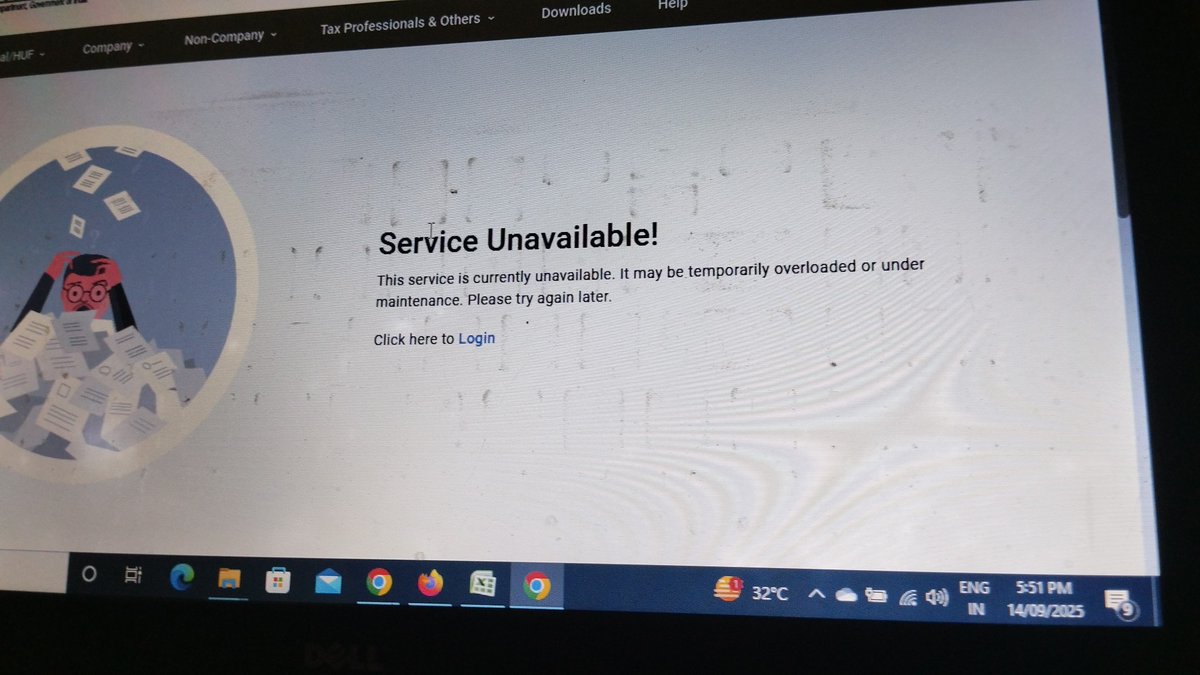 RamratanChejara's tweet photo. Taxpayers are not able to File ITR due to the server unavailable.... Due to this error why taxpayers pay a penalty for late filling ...pls @IncomeTaxIndia extend the due date of ITR from 15 sept to 30 Sept 2025
#incometaxduedate 
#IncomeTax 
#itrfiling2025 
#INDvsPAK https://t.co/8ovMaRYRUl