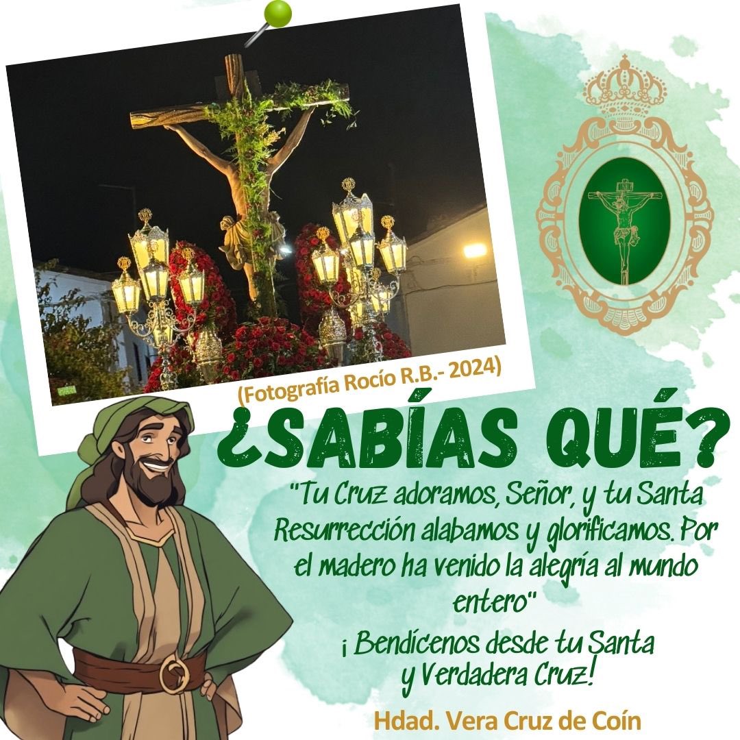 ¿𝐒𝐚𝐛𝐢́𝐚𝐬 𝐪𝐮𝐞? 🤔 

Descubre por qué el 𝟏𝟒 𝐝𝐞 𝐬𝐞𝐩𝐭𝐢𝐞𝐦𝐛𝐫𝐞 es una fecha tan especial en la Iglesia y para los cristianos ...

#hdadveracruzcoin #exaltacióndelasantacruz 
#14deseptiembre #Coín #cofradíasmlg
