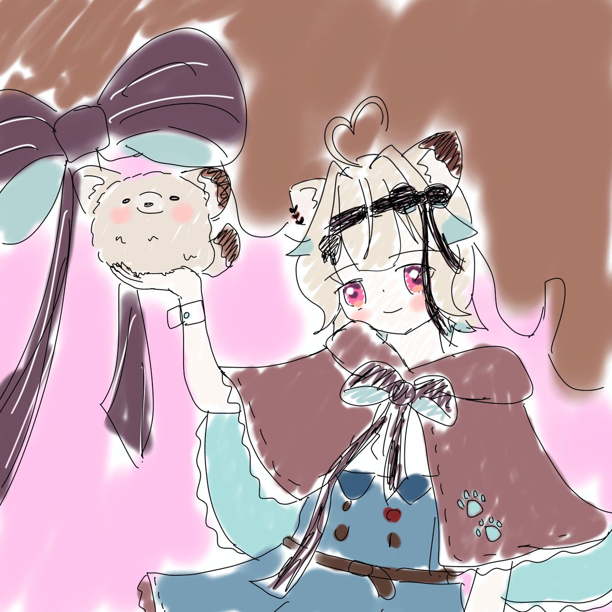 このちゃんの絵、ラフです！
こっからきれいに仕上げていくので、待っててください！
#このみすけっち #甘狼このみ