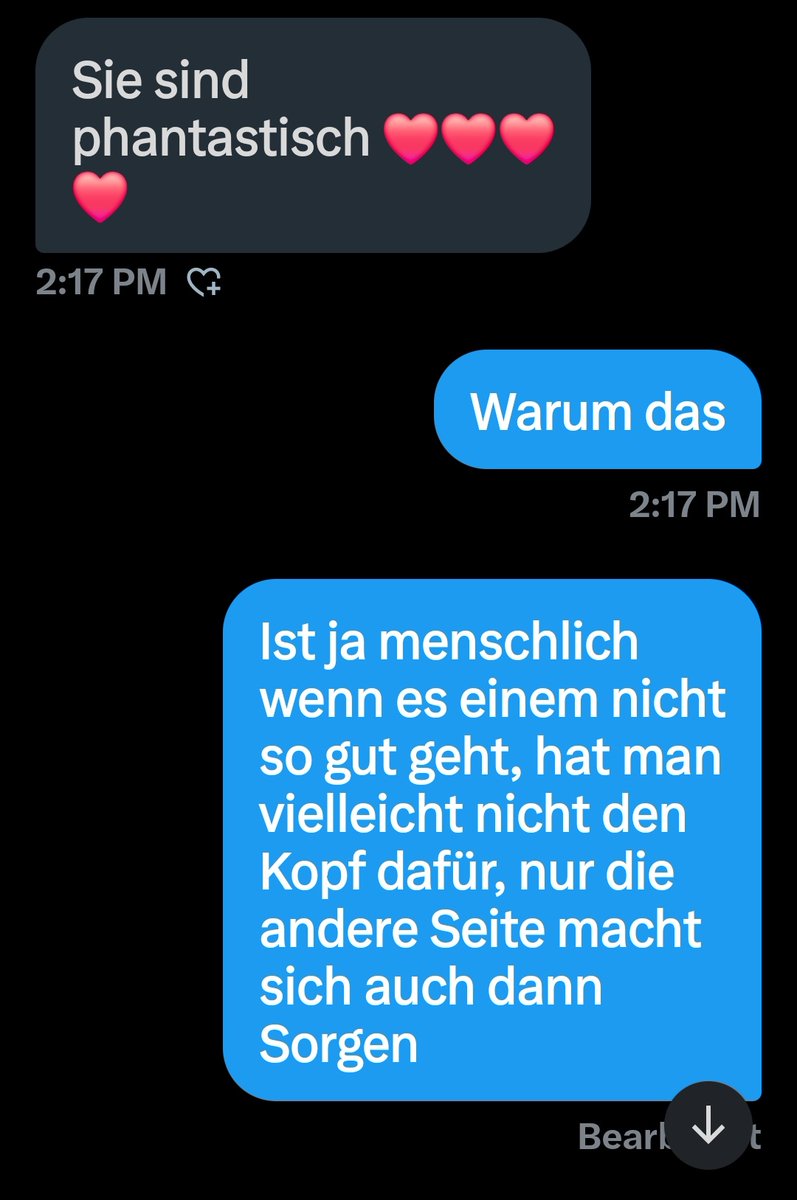 Ich denke so sollte eine Lady sein,wenn es dem Gegenüber mal nicht gut geht!