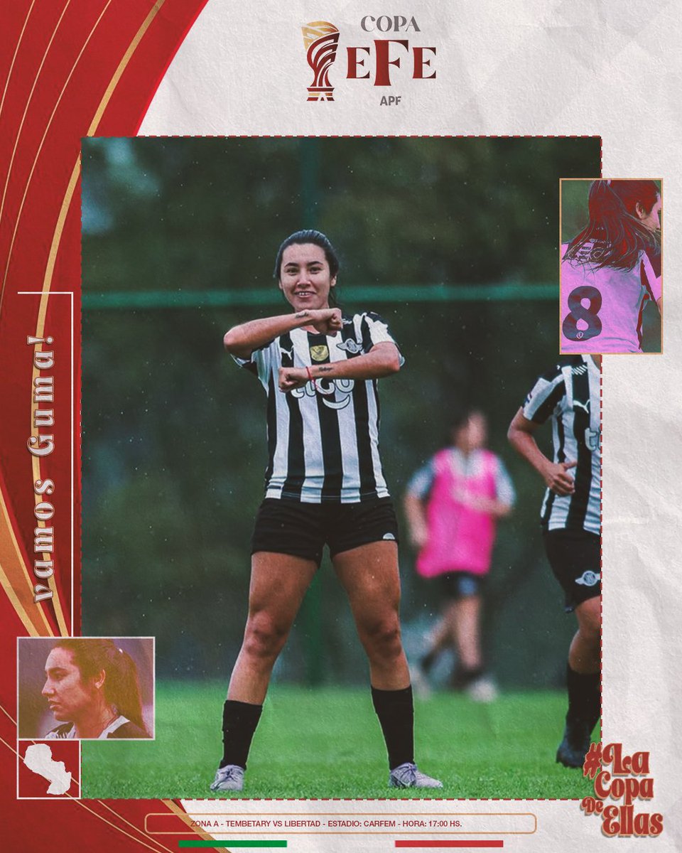 DOMINGO CON ELLAS 🏆

COPA EFE | ZONA A |  Fecha 2
Tembetary🆚Libertad

🏟️ CARFEM
⏰ 17:00 hs.

· Las Gumarelas vienen de meter una goleada⚽️💥 en el debut y hoy van por otra fiesta 🎉🔥

· En la 2️⃣da fecha del Torneo EFE se cruzan con Tembetary

#VamosGuma 🏁🥬