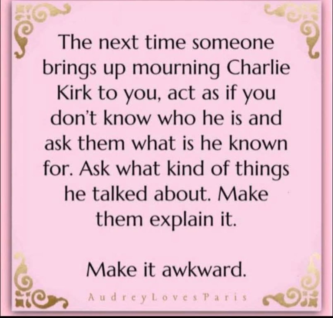 What I saw of Charlie Kirk was a man inspiring a generation lost in identity. He was asking them to look into their hearts and see the image of the creator.  To use themselves to better each other.  To find a person, love them, treat them with respect, marry them, have children