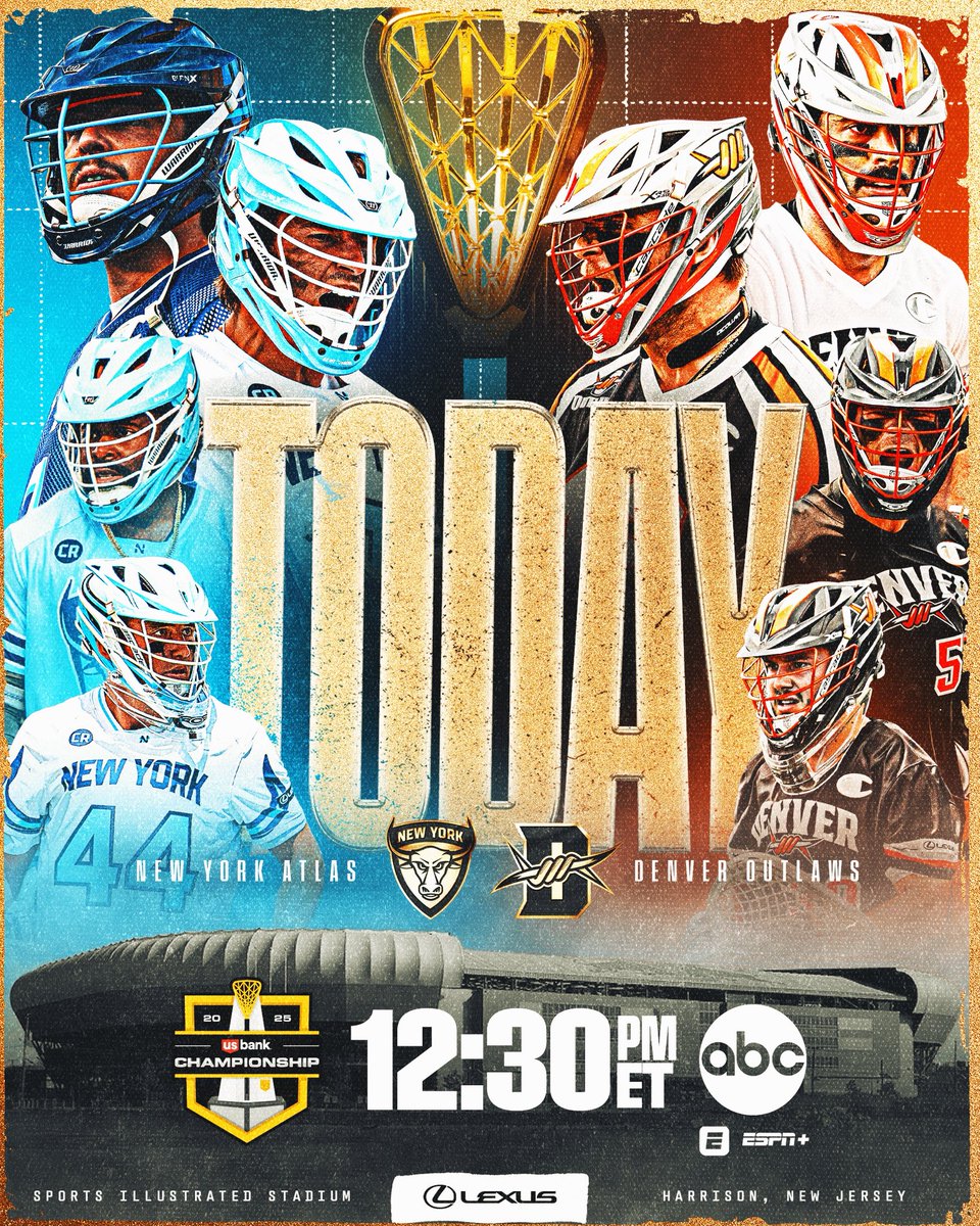 Premier Lacrosse League (@premierlacrosse) on Twitter photo IT’S CHAMPIONSHIP SUNDAY! 🏆🔥
It all comes down to the 2025 <a href="/usbank/">U.S. Bank</a> Championship.
<a href="/PLLAtlas/">New York Atlas</a> VS. <a href="/DenverOutlaws/">Denver Outlaws</a>
12:30 PM ET on <a href="/ESPNPlus/">ESPN+</a> & ABC! IT’S CHAMPIONSHIP SUNDAY! 🏆🔥
It all comes down to the 2025 <a href="/usbank/">U.S. Bank</a> Championship.
<a href="/PLLAtlas/">New York Atlas</a> VS. <a href="/DenverOutlaws/">Denver Outlaws</a>
12:30 PM ET on <a href="/ESPNPlus/">ESPN+</a> & ABC!