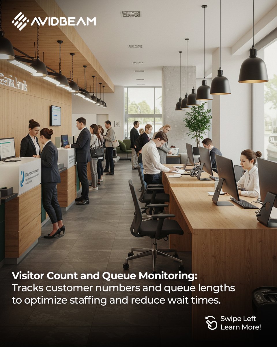 AvidBeam's tweet image. ⏳ No one likes waiting in long queues.
🔒 No bank can risk a lapse in security.
With AvidBeam’s AI video analytics, banks can reduce waiting times, strengthen safety, and improve customer trust—all in one solution.
#AvidBeam #BankingSolutions #AIAnalytics #FutureOfBanking