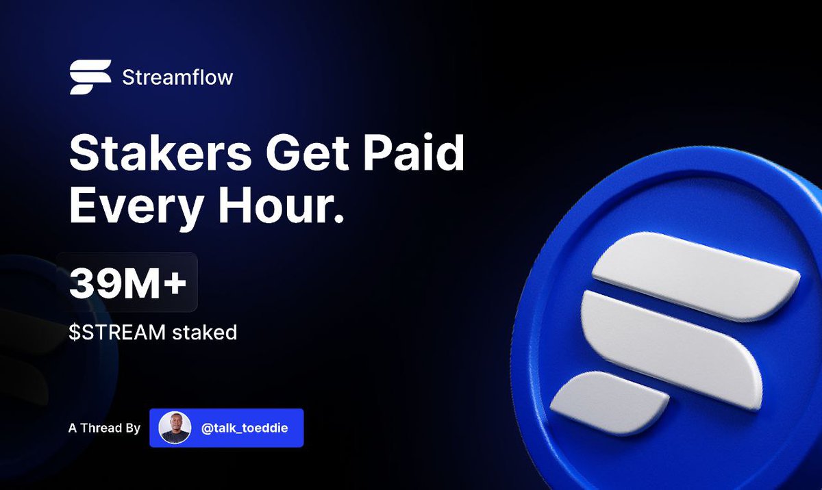 $STREAM stakers are getting paid every hour. ⏰
39M+ tokens already staked (25% of circulating supply).
✔️ 25.50% APY
✔️ Zero gas fee required to stake 
✔️ Rewards backed by protocol revenue

And it’s still early, Here's why <a href="/streamflow_fi/">Streamflow</a> has the most profitable staking plays 👇🏾