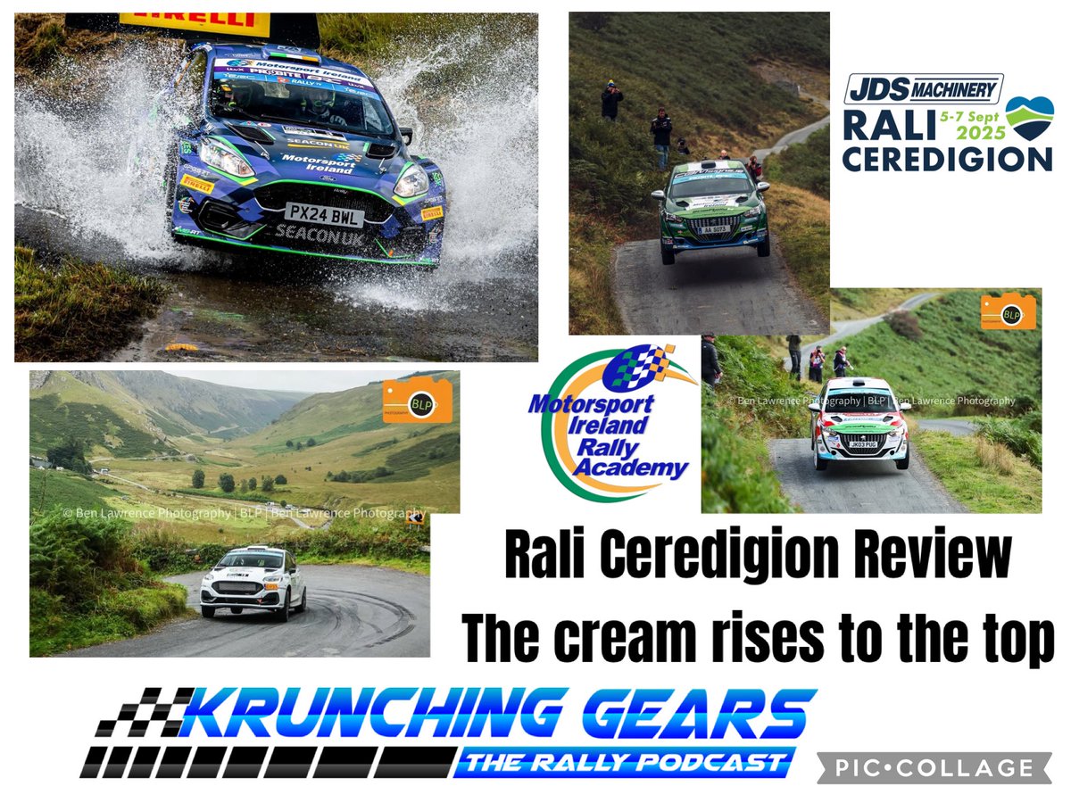 Latest Krunching Gears - The Rally Podcast out later today! A Rali Ceredigion special and we celebrate the success of the crews from this wee Island and once again prove we’re becoming the envy of the rally world!