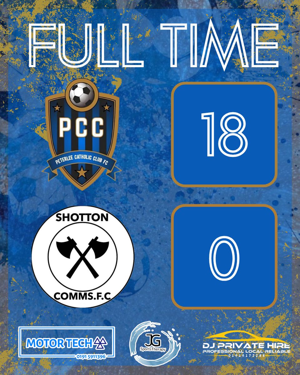 FT: PCC 18-0 Shotton Comms

Dylan King ⚽️⚽️⚽️⚽️⚽️⚽️
James Anderson ⚽️⚽️⚽️⚽️
Jack Gorman ⚽️⚽️⚽️
Cameron Wallace ⚽️⚽️
Bradley Paul ⚽️
Alex Langley ⚽️
Elliot Stirman ⚽️

MOTM: Dylan King ⭐️

#PCC🔵