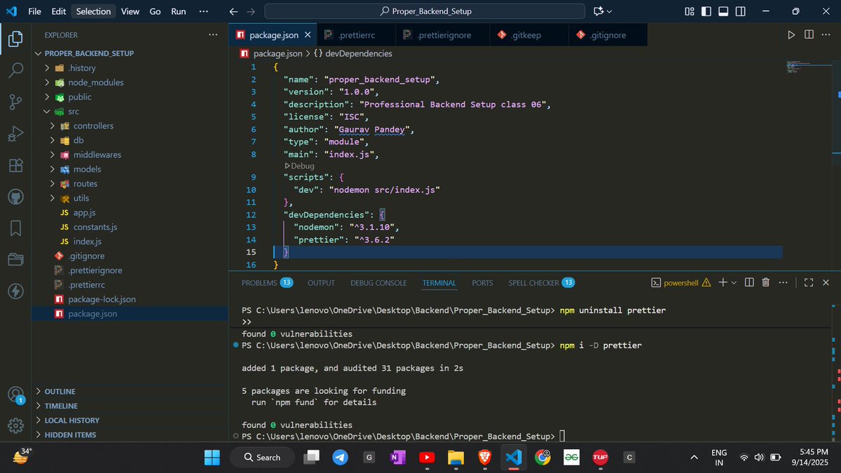 gaurav_pandeyyy's tweet image. Day 4 #BackendChallenge ⚡
– Modeled hospital & ecommerce DBs (real app thinking!)
– Set up pro backend project structure (modular, .env, git best practices), not “just code”
Thanks @Hiteshdotcom for all the depth!
#NodeJS #WebDev #Fullstack #LearningInPublic