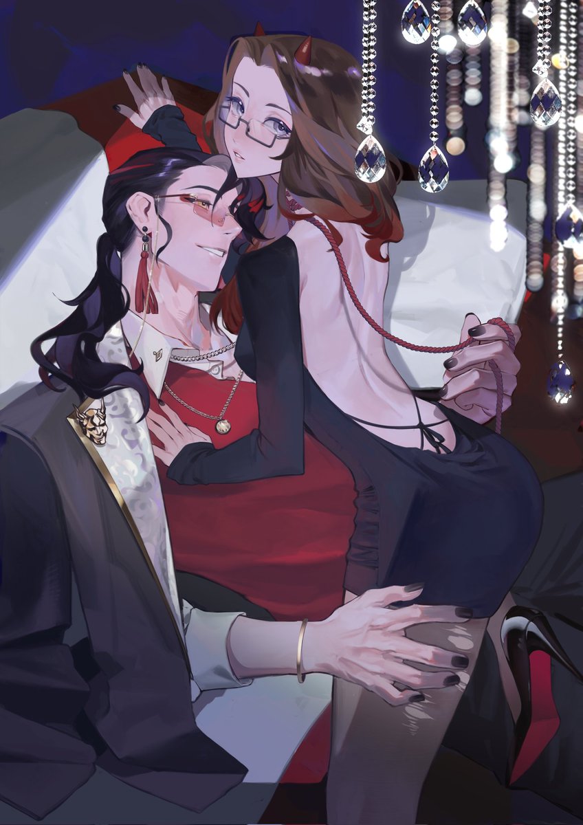 and just for the night, you will be all mine now. #Akurylic #kindraw

🎨: <a href="/fancygoatee/">waqi</a> 
alt ver below ⬇️