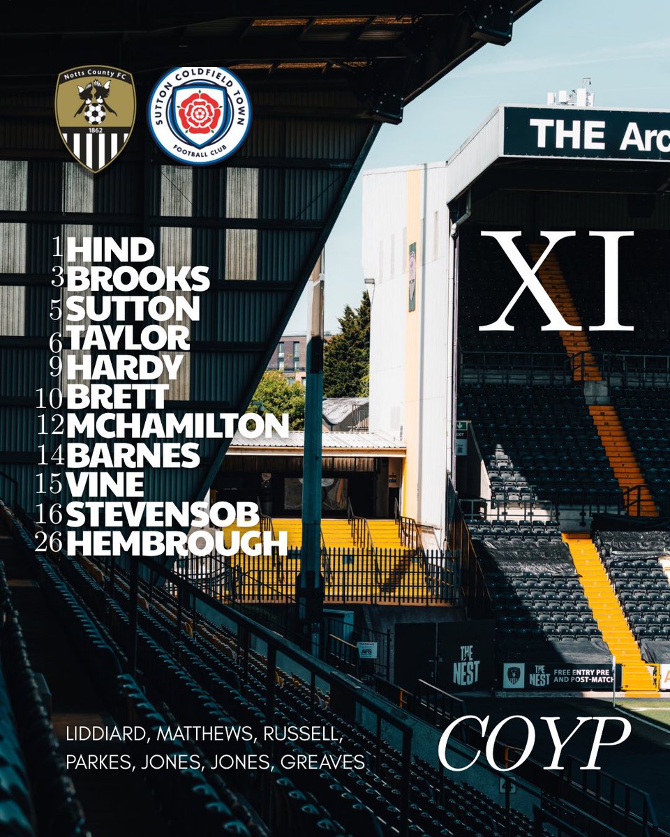 Your starting XI for today’s home game against Sutton Coldfield 📄