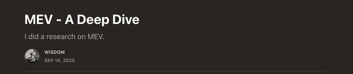 MEV is old lore, but it’s still absolutely key. This piece has been sitting in my drafts for months, and I’m finally sharing it.

It’s a comprehensive report on MEV and why I believe it’s truly breathtaking.

highly recommend giving it a read.

(link to full piece below)