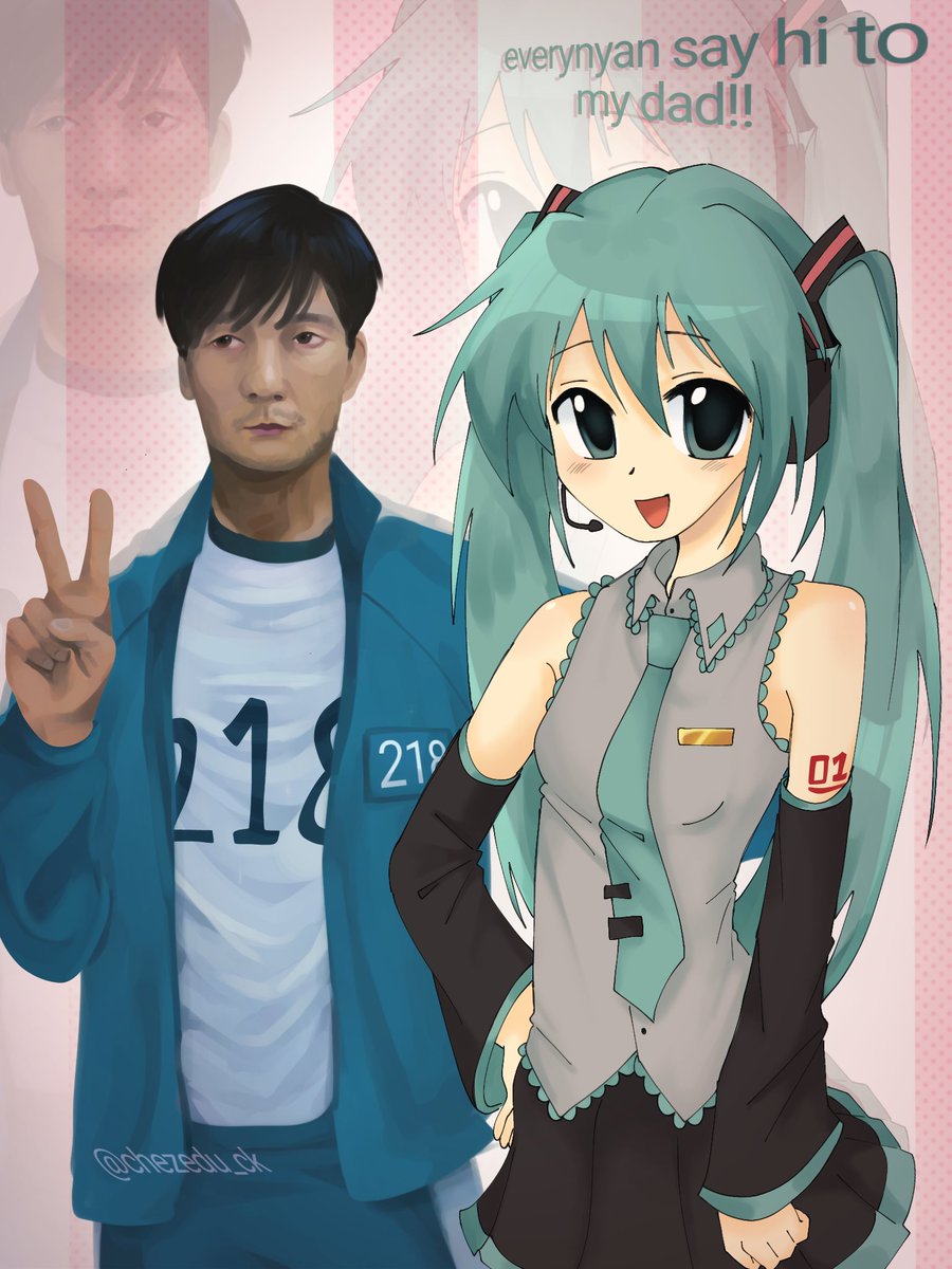 chezedu_ck's tweet image. are we deadass............... 😂✌️ #squidgame #chosangwoo #player218 #HatsuneMiku #miku