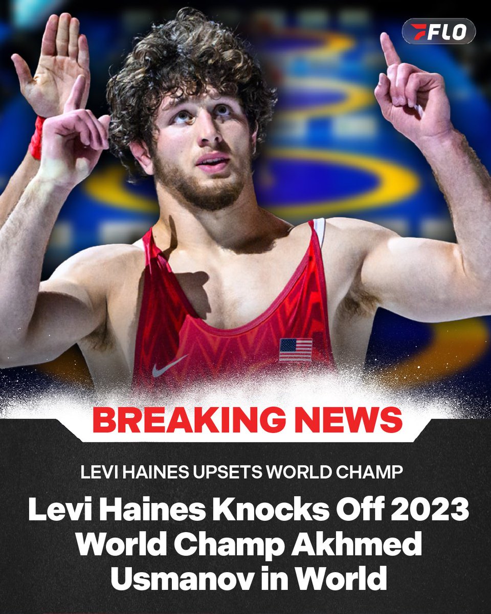 Penn State NCAA champion Levi Haines knocked off Akhmed Usmanov in the World quarterfinals! He’ll compete in the semis at 10:30 am ET LIVE on FloWrestling! #worldchampionships