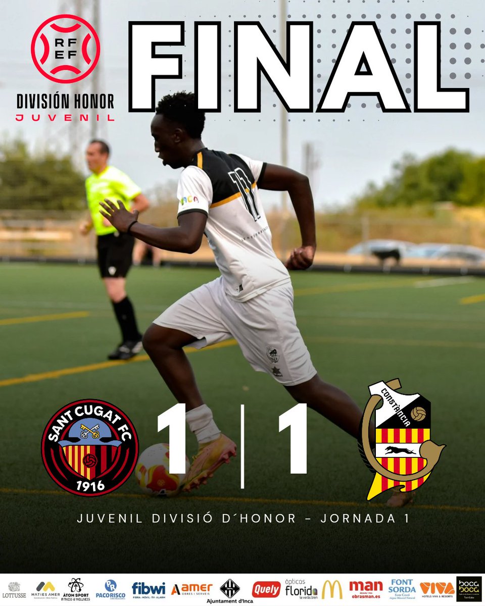 🔚 Final a Sant Cugat

Juvenil Divisió d'Honor 
<a href="/SantCugatFC/">Sant Cugat FC</a> 1
<a href="/CEConstancia/">CE Constància</a> 1

⚽ Valentino

#Creixemambtu