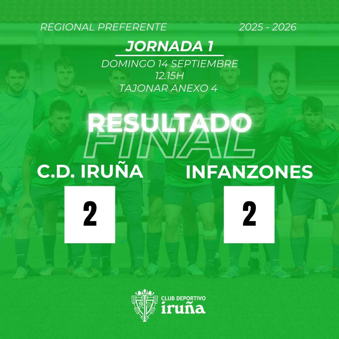 🏁 FINAL | <a href="/cdirunaoficial/">C.D. Iruña</a> 2-2 <a href="/Infanzones/">CD Infanzones</a>