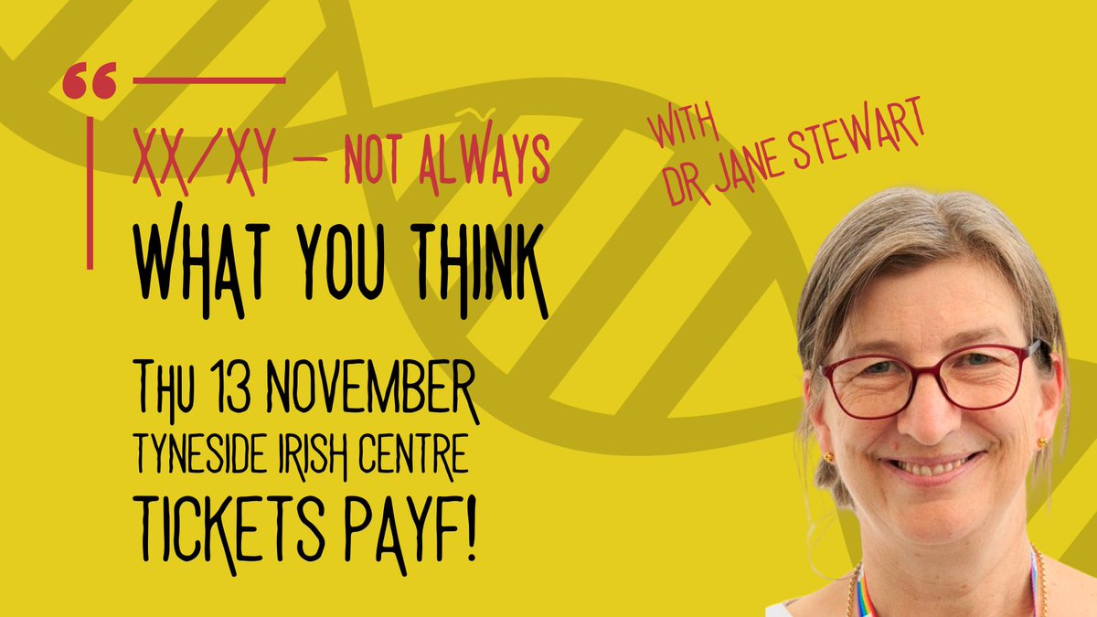 We are thrilled to host Dr. Jane Stewart in November! How is the complex and widely variable physical state that we call ‘sex’ determined at the levels of genetics and embryological development? Learn more and pre-book your tickets on our website!
ticketsource.co.uk/newcastleskept…