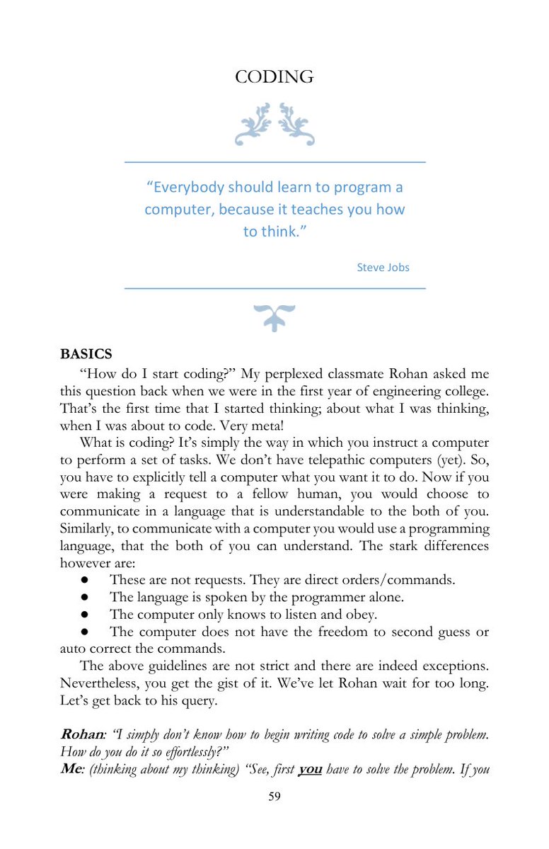 Cladius4's tweet image. "Want to start coding? Remember, coding is giving direct orders to a computer. Break down the problem, then tell the computer what to do. No telepathy needed! #codingbasics #softwareengineering #learnToCode"
