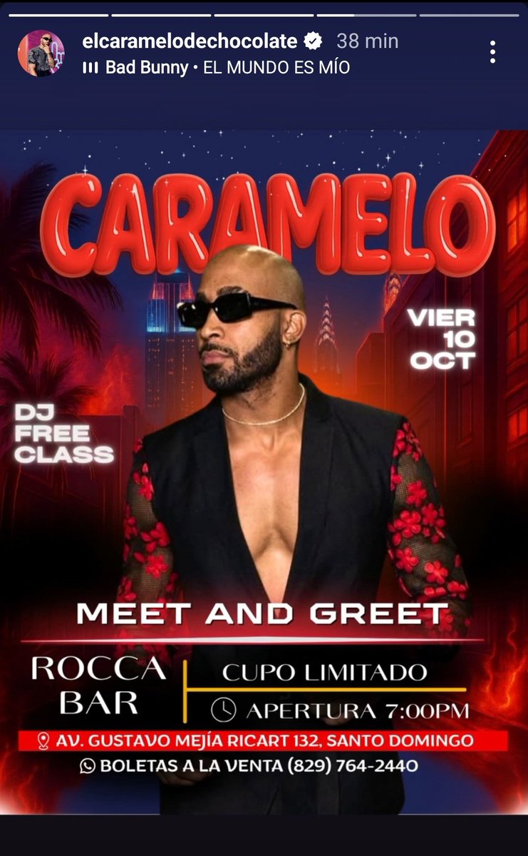 CarameloUpdates's tweet photo. 📱🔊| Gente de Santo Domingo es su momento de conocer a Caramelo 🍬🔥 
Viernes 10 de Octubre 7 PM🇩🇴

Cupo limitado 

🔗https://t.co/bNYortZh08

#CarameloDC #CarlosCruz https://t.co/gkgLT4QTaB