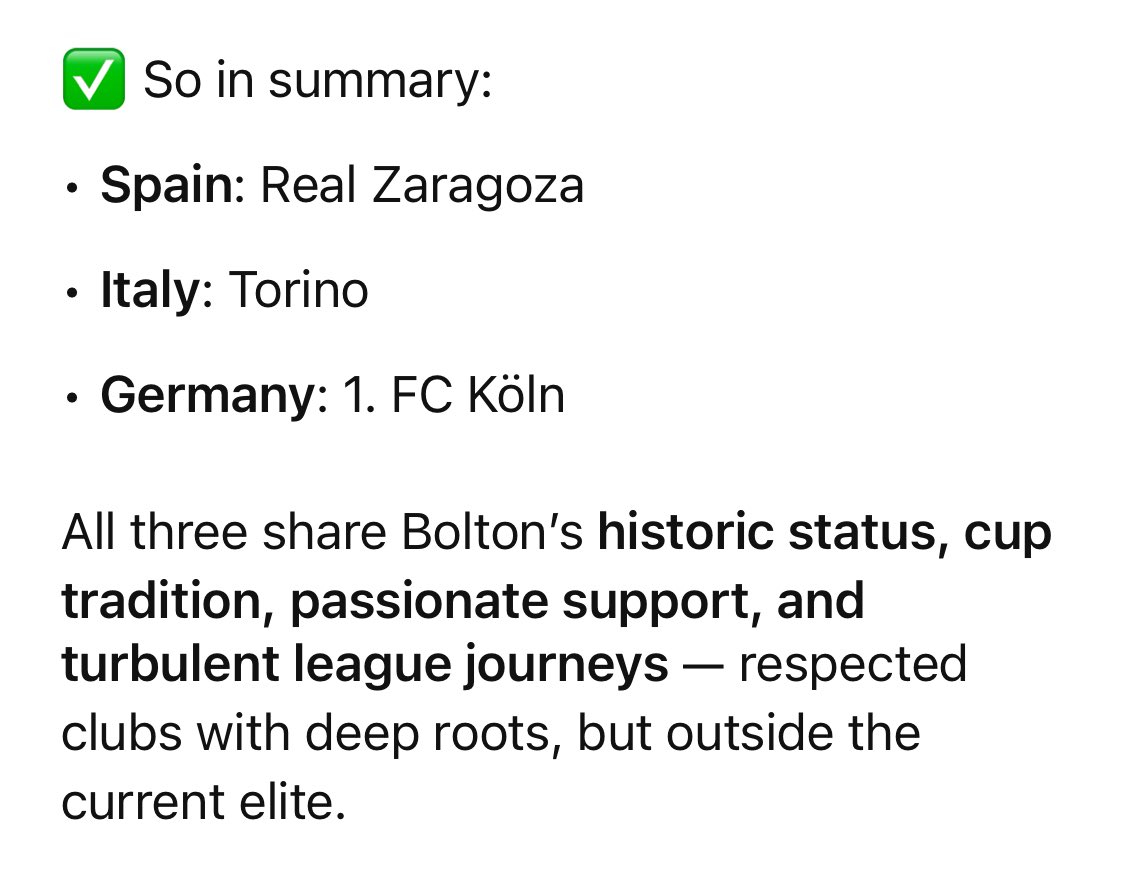 BWFCโฝUSA๐บ๐ธ (@bwfcusa) on Twitter photo We asked Chat which clubs from these 3 football pyramids are most like <a href="/OfficialBWFC/">Bolton Wanderers</a> considering our history & achievements. Do you agree or disagree with the results? #BWFC We asked Chat which clubs from these 3 football pyramids are most like <a href="/OfficialBWFC/">Bolton Wanderers</a> considering our history & achievements. Do you agree or disagree with the results? #BWFC