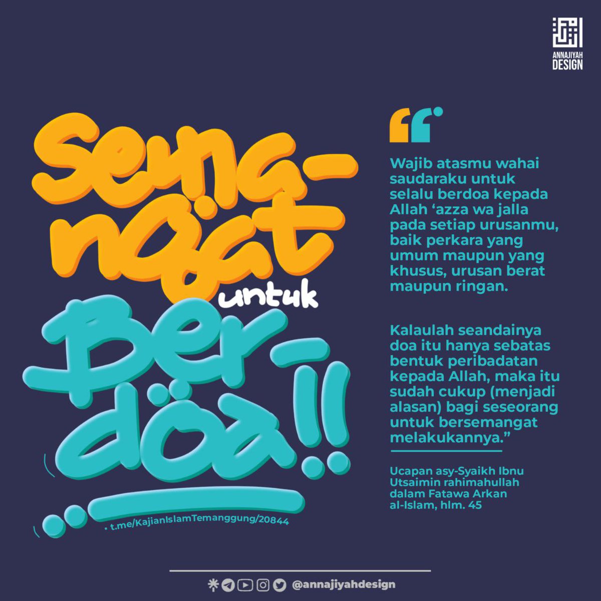 Semangat Untuk Berdoa
#annajiyahdesign 
#doa #semangat
Follow <a href="/anNajiyahDesign/">annajiyahdesign</a>