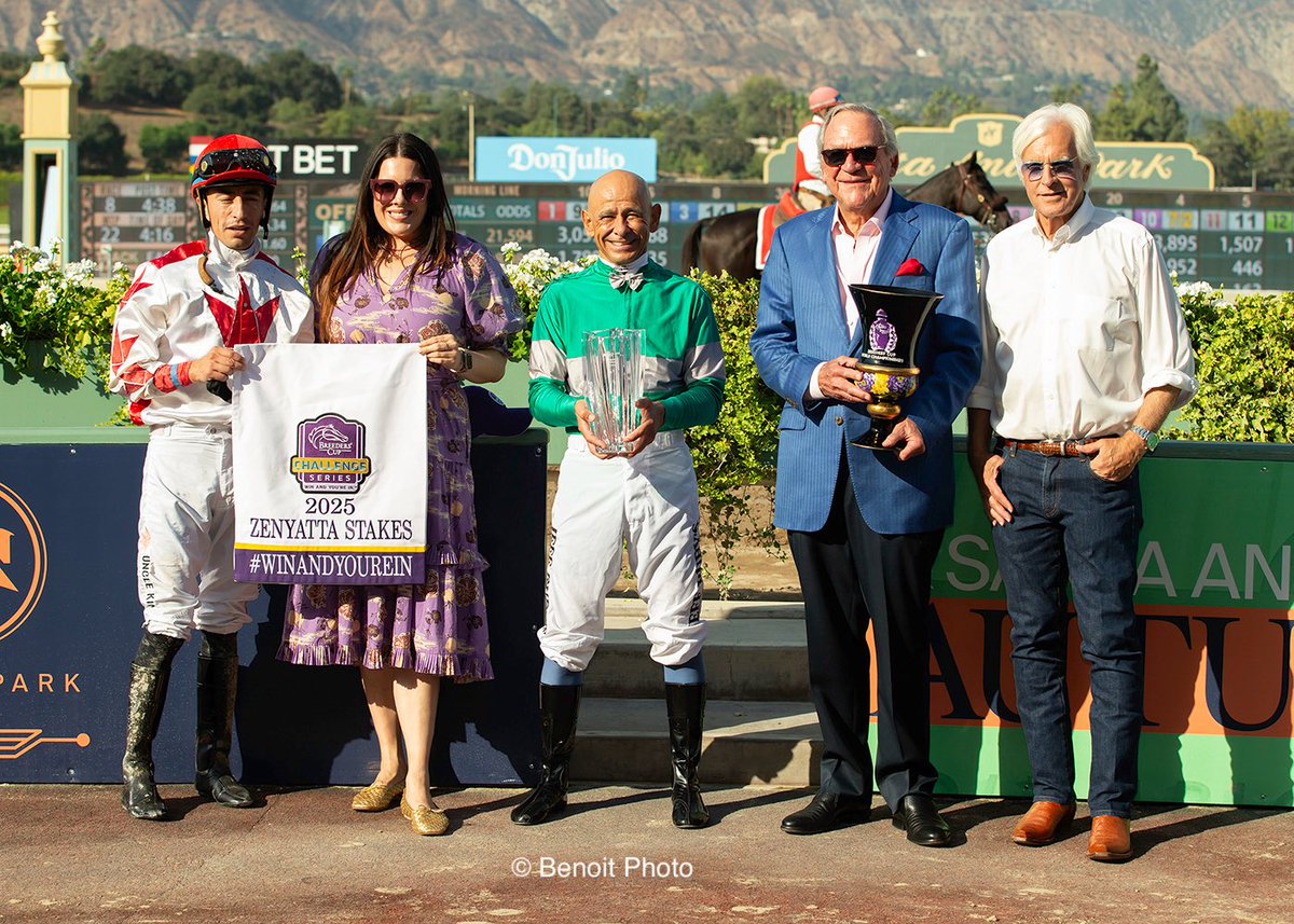 benoitphoto_'s tweet photo. Speedway Stables' Cavalieri and jockey Juan Hernandez, left,  win the Grade II, $200,000 Zenyatta Stakes Sunday, September 28, 2025 at Santa Anita Park, Arcadia, CA.

View all our photos at https://t.co/GRX92DKjLs 

© BENOIT PHOTO
@BobBaffert https://t.co/mtN9GvRquK