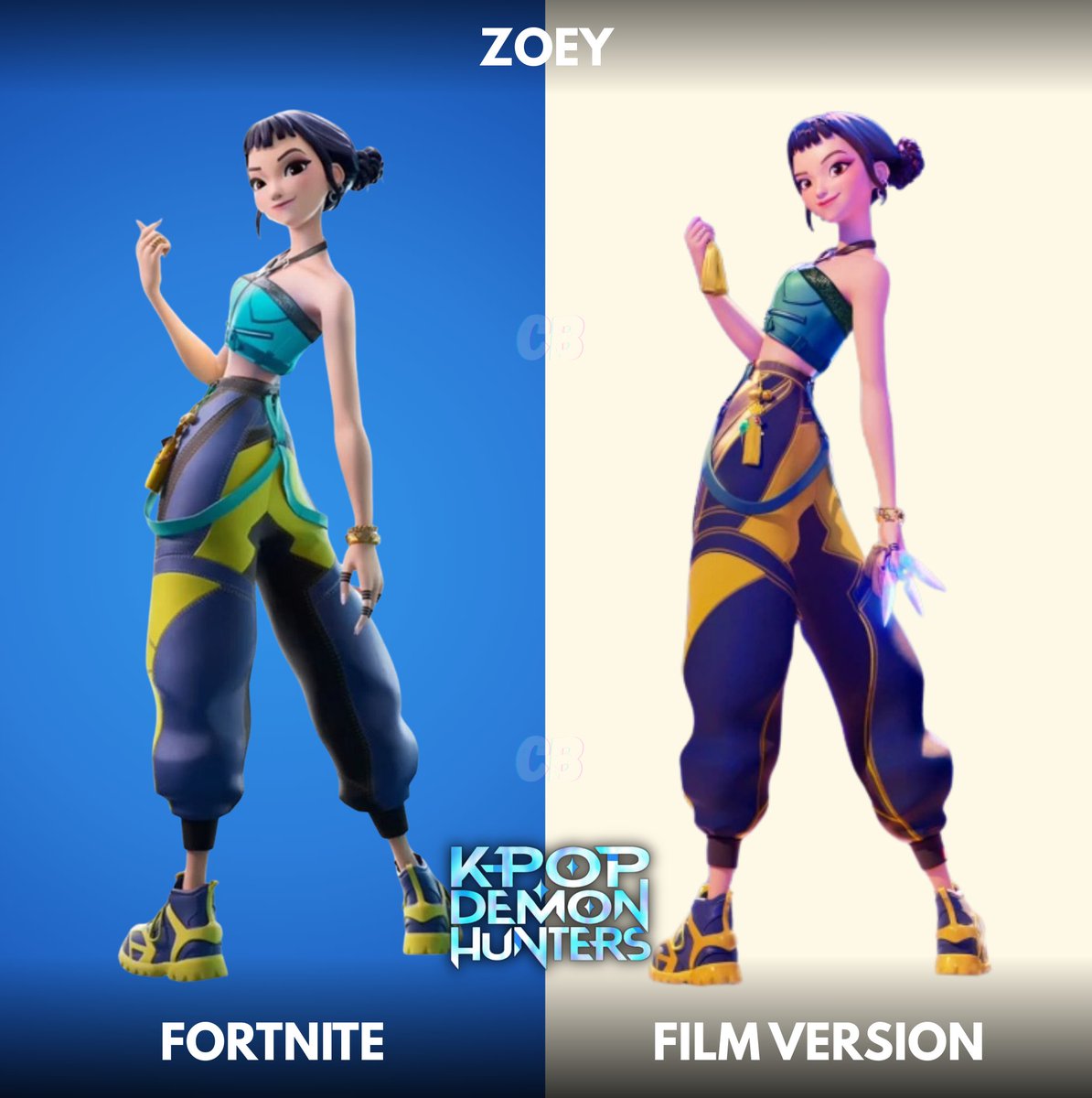 Cartoon Base (@thecartoonbase) on Twitter photo First look at Zoey from ‘KPOP DEMON HUNTERS’ in Fortnite vs film version.
Do you like the Fortnite design? First look at Zoey from ‘KPOP DEMON HUNTERS’ in Fortnite vs film version.
Do you like the Fortnite design?