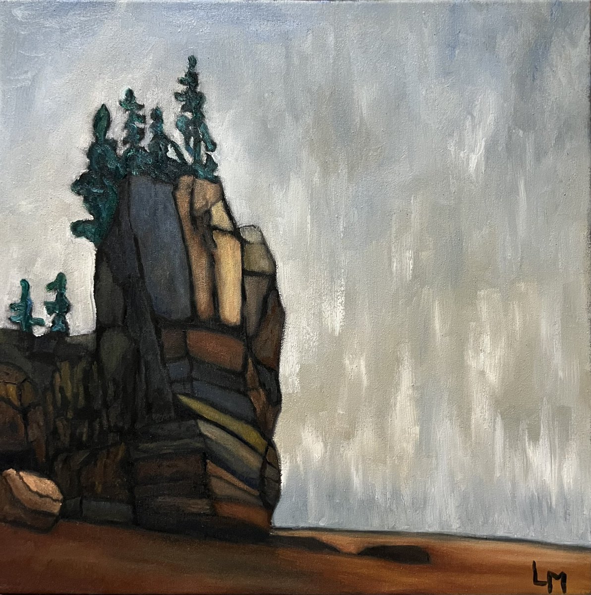 Hopewell Sentinel — Inspired by the Bay of Fundy, this piece captures the strength and solitude of New Brunswick’s iconic sea stacks, standing as timeless guardians against shifting skies and tides.#oilpainting #canadianart #canadianartist #fineart #art #oiloncanvas