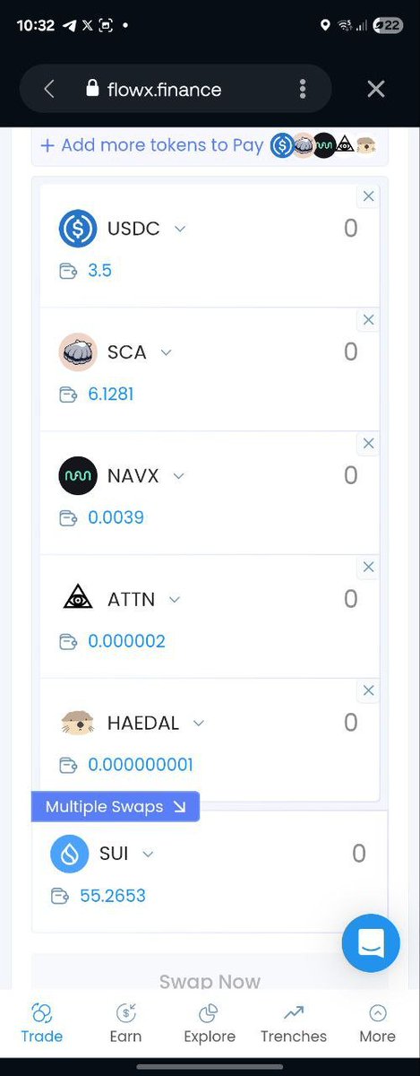 0xesty7's tweet image. Just tried out the new Multiple Swaps on @FlowX_finance and trust me it is too smooth. Instead of wasting gas hopping swap by swap, I cleared everything in one click. Saved time, saved fees, no stress.
✅No more repeating swaps. Everything is done on one transaction!
#FlowX