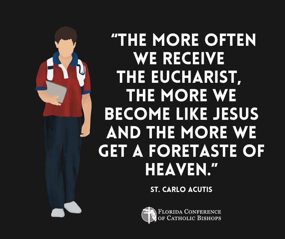 Happy feast day of the newly canonized St. Carlo Acutis!

"The more often we receive the Eucharist the more we become like Jesus, and the more get a foretaste of heaven." - St. Carlo Acutis