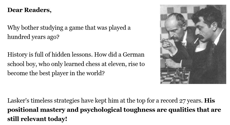 ForwardChess's tweet image. 📚 Book of the Week #17
Lasker: Move by Move by GM Zenón Franco is now available at 40% OFF!
➡️ forwardchess.com/product/lasker…