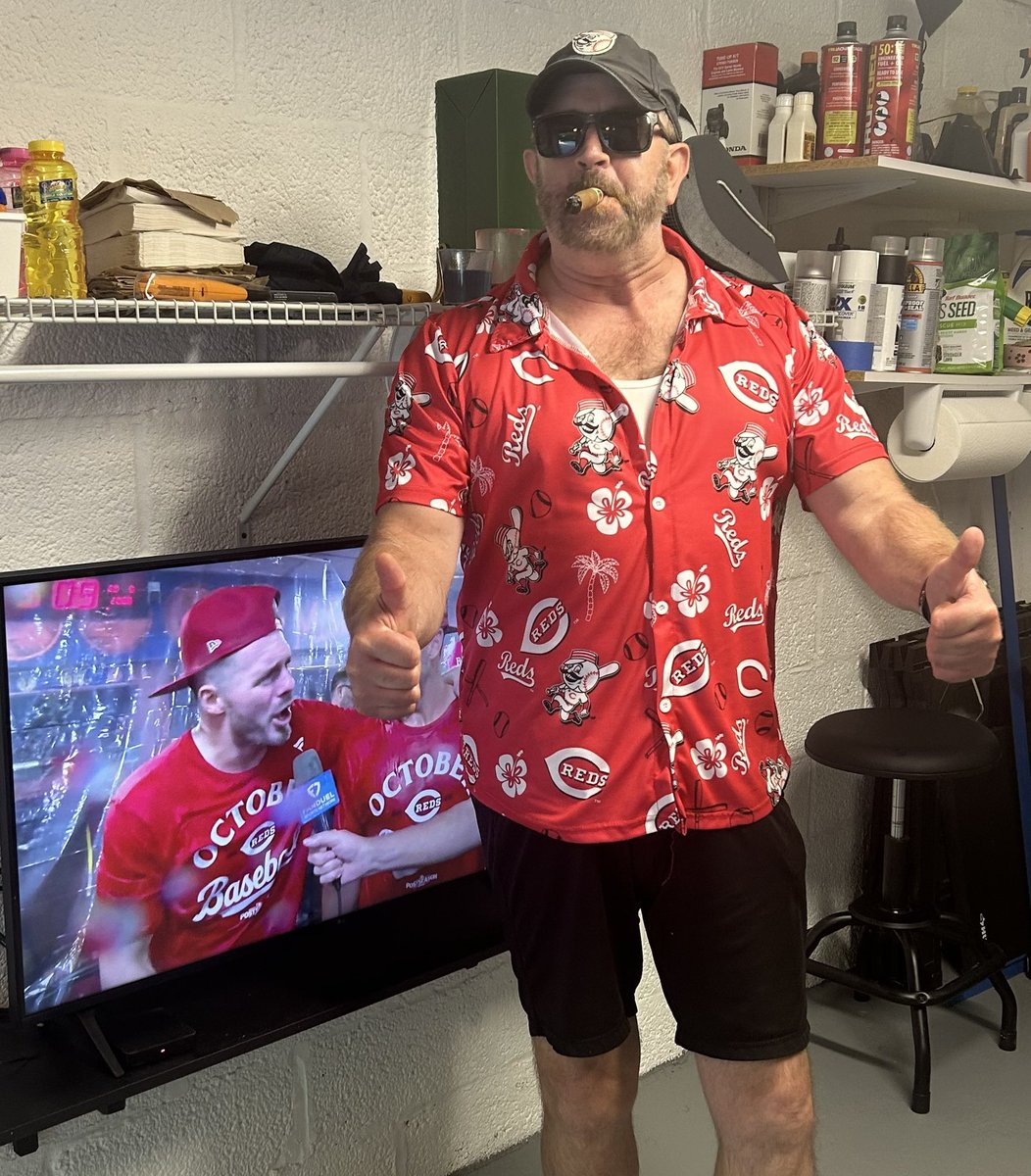 Victory Cigar! The <a href="/Reds/">Cincinnati Reds</a> are in the Wildcard Playoffs! They play the <a href="/Dodgers/">Los Angeles Dodgers</a> in LA on Tuesday night at 9:00 on <a href="/espn/">ESPN</a>. Best of three series with all games in Los Angeles. #GoReds <a href="/B105country/">B-105 Cincinnati</a> <a href="/BigDaveB105/">Big Dave</a>