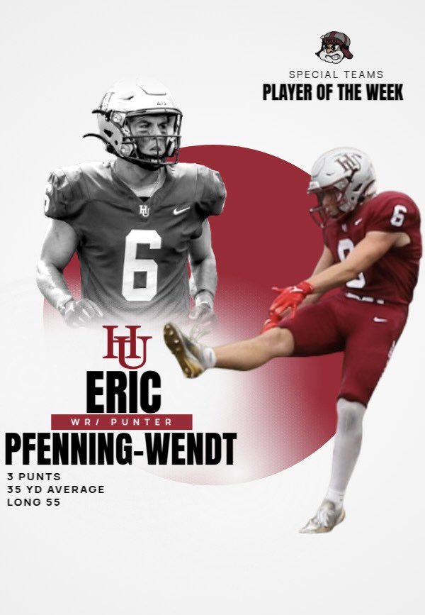 Congratulations to Eric Pfenning-Wendt for earning special teams player of the game against the Bethel Royals!