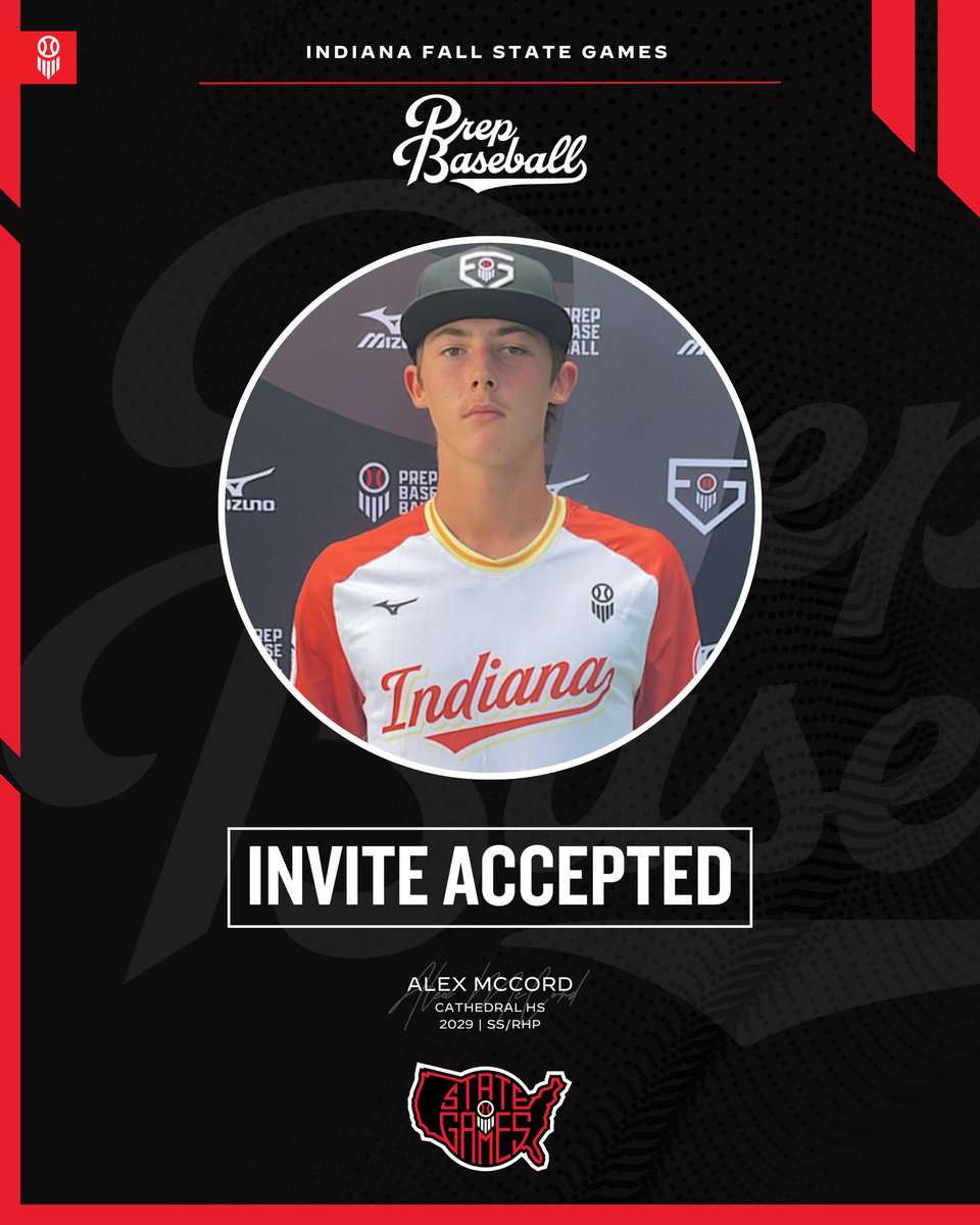 𝗔𝗹𝗲𝘅 𝗠𝗰𝗖𝗼𝗿𝗱 ➡️ 𝗜𝗻𝘃𝗶𝘁𝗲 𝗔𝗰𝗰𝗲𝗽𝘁𝗲𝗱

‘29 <a href="/AlexMcCord2029/">Alexander McCord</a> is #𝙇𝙤𝙘𝙠𝙚𝙙𝙄𝙣 for the Fall State Games, Oct. 11-12 in Kokomo‼️

Junior Future Gamer in July. P/SS, arm works w/ quick hands at the dish. 

𝘙𝘌𝘘𝘜𝘌𝘚𝘛 𝘐𝘕𝘝𝘐𝘛𝘌👇

🔗 loom.ly/f-npb0c