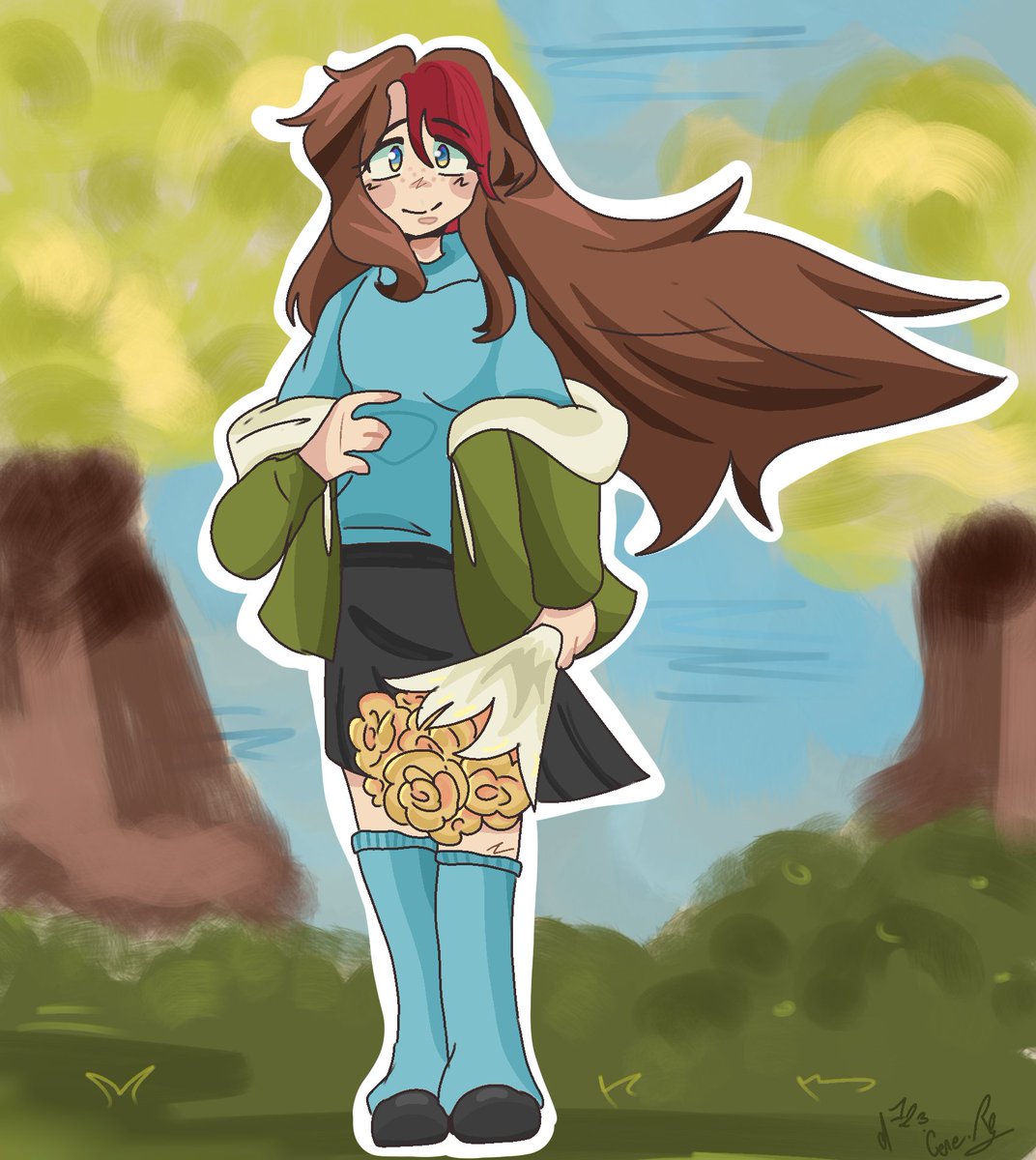 🌸hola como están.....
Hice mi primer dibujo de cuerpo completo y como estamos en el mes de la primavera....🌼🌼

🌼Espero te guste: <a href="/AzuhhKaii/">Azuhh Kaii 🎤🌸</a> espero te regalaron tus flores amarillas 🌼💐💐💐