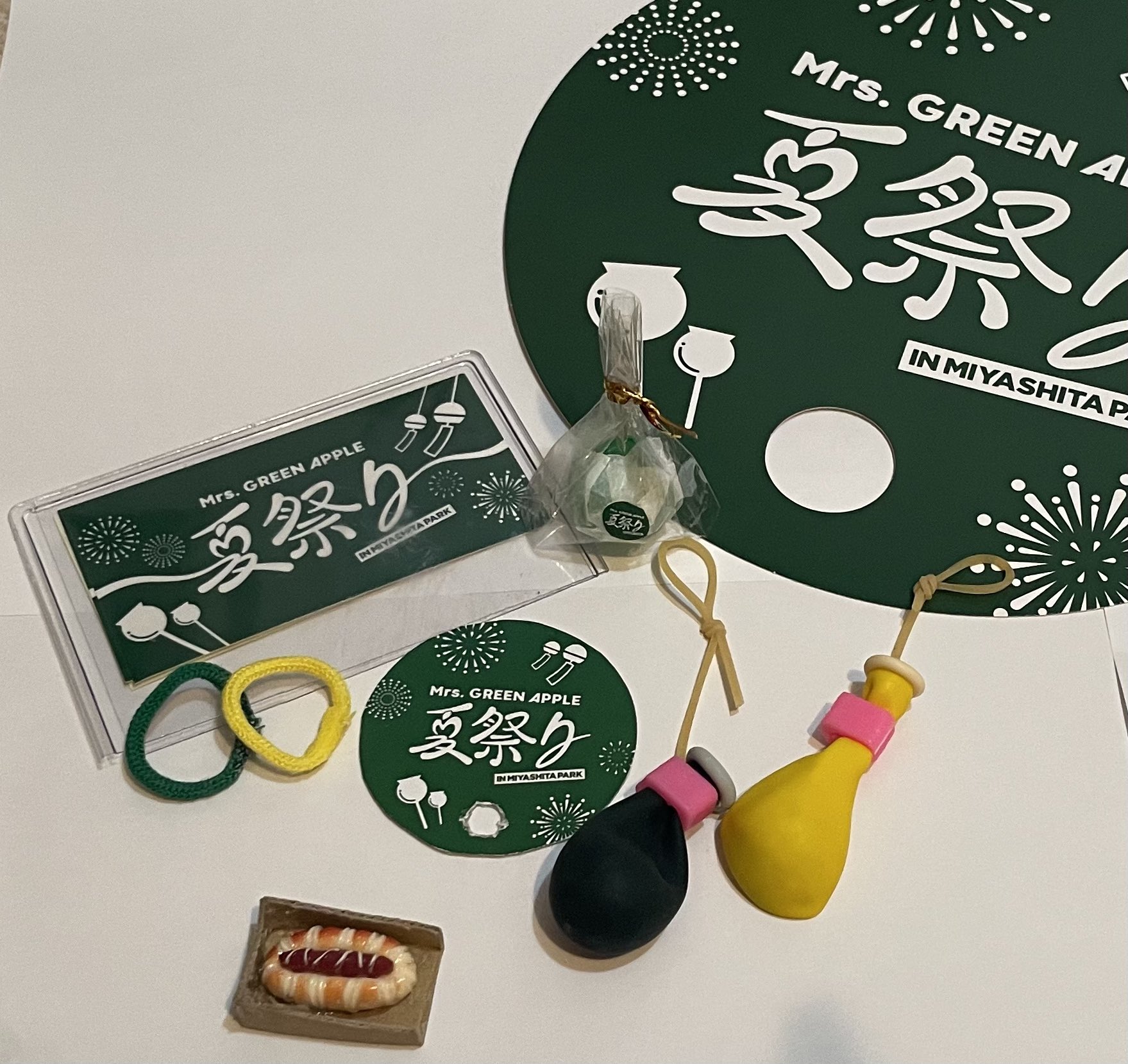 夏の季節飾り たこ焼き リンゴ飴 水ヨーヨー 夏祭り ちりめん