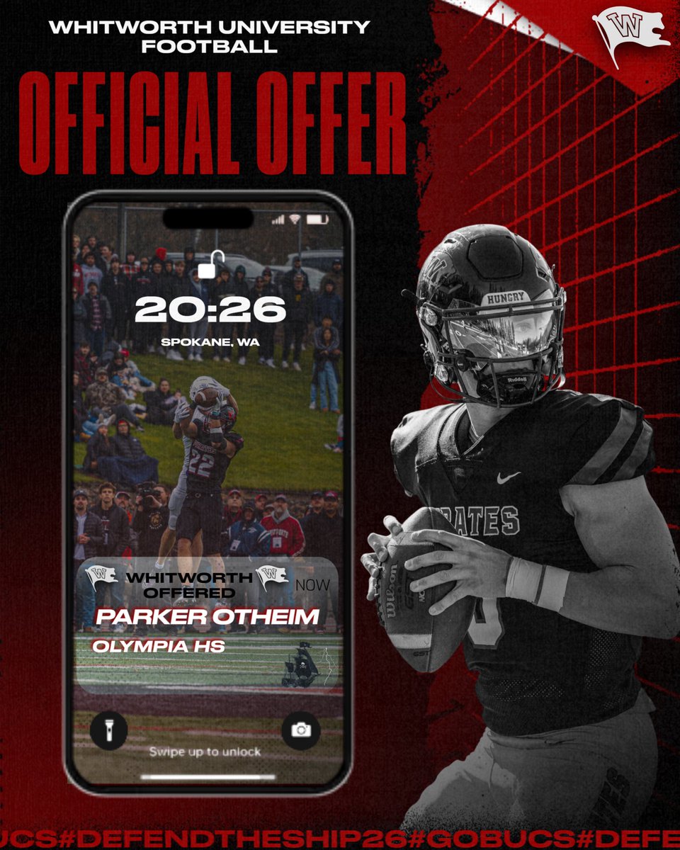 After a great conversation with <a href="/Coach__Shaw/">Mac Shaw</a> I have received an offer from <a href="/WhitworthFB/">Whitworth FB</a> !
<a href="/OlyBearFootball/">Olympia Football</a> 
<a href="/JazelRiley/">Coach Riley III</a> 
<a href="/NickFarman55/">Nick Farman M.S.</a>