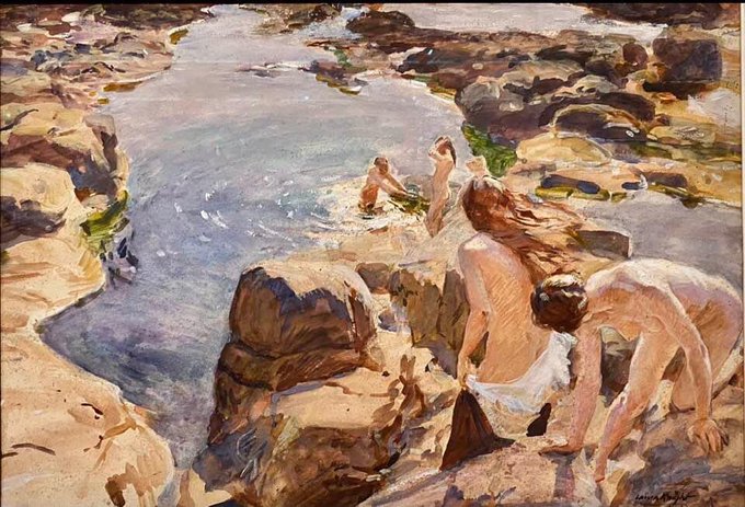 tomfishpaw's tweet image. #LauraKnight

The Bathing Pool (1912)