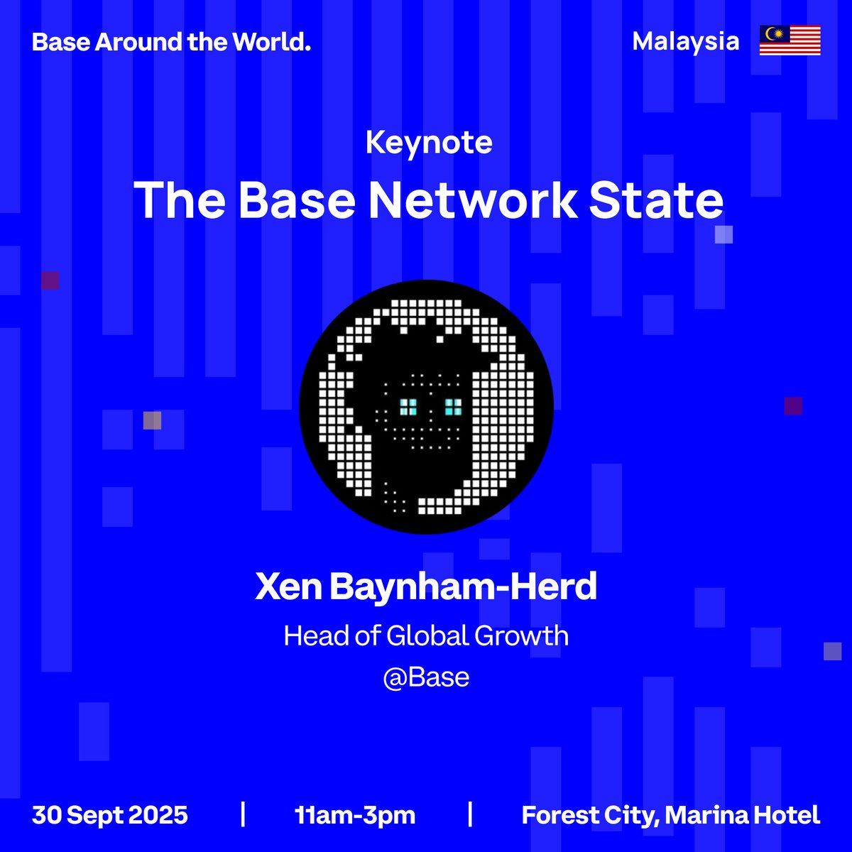 BaseinMY's tweet image. Who said we&apos;d start small? 👀

We&apos;re kicking things off at the Base Community Brunch @ Network School with the big stage: The Base Network State — keynote by @XenBH, Head of Global Growth @ @base.

luma.com/dxngl4h5

All eyes on Malaysia. It&apos;s time to BUIDL! 🚀

#BaseMY…