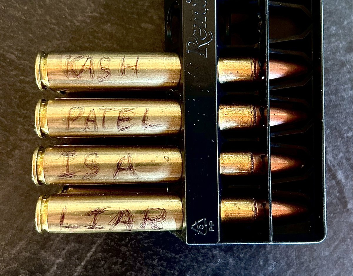 🚨🚨 BREAKING🚨🚨

Kash Patel asks for public patience as FBI decides what to engrave on the Michigan church shooter’s bullets.