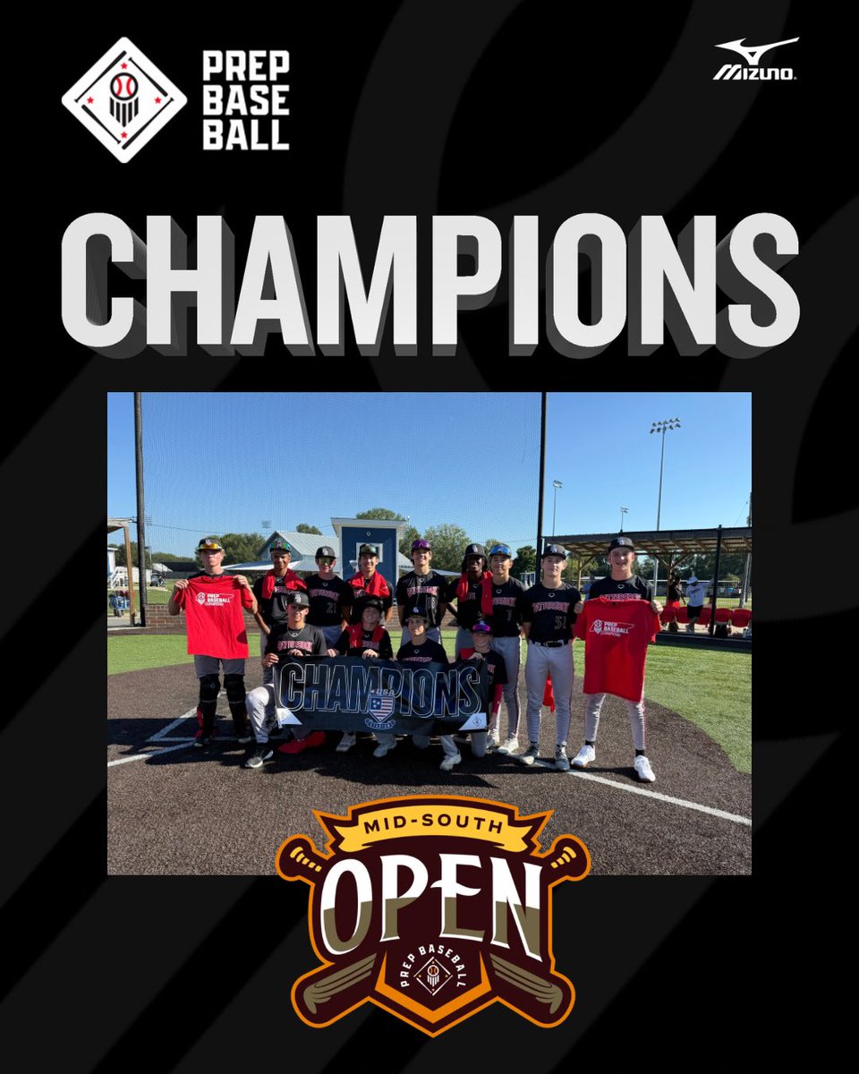 USAStadium's tweet image. 🏆CHAMPIONS🏆

Congratulations to the 2025 PBT Mid-South Fall Open 15U Champions, Batters Box Scout!!! 

#PBTMidSouth | #FallOpen