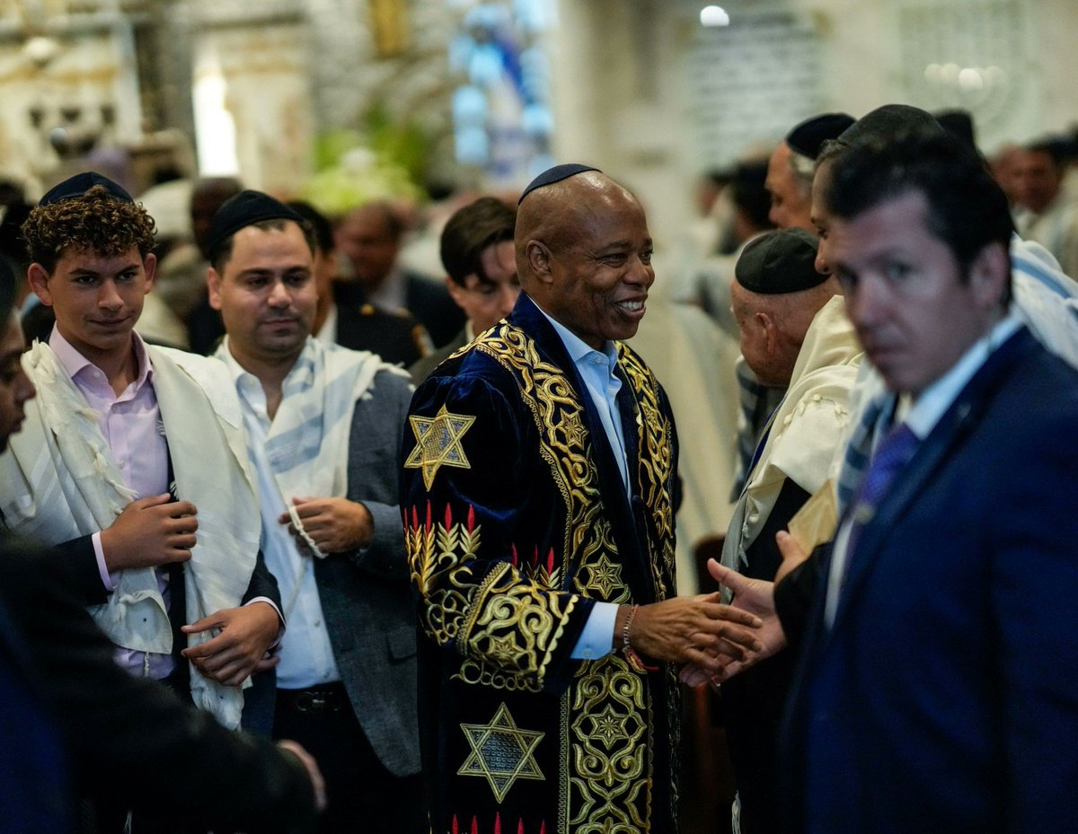Eric Adams gets confused after wearing Star of David Jacket and Kippah and leaves Mayor's Race to wander 40 Years in the desert seeking Promised Land.