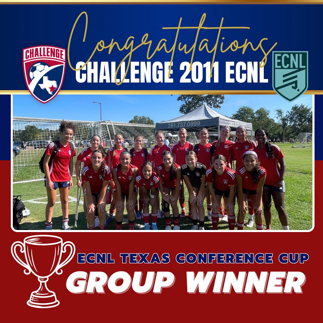 ‼️ Bracket Winner Alert‼️Remained undefeated in our #Texas League 🏆 group with a 2-0 win against DKSC and secured our ticket to the November finals! Let’s go!! 

<a href="/ECNLgirls/">ECNL Girls</a> <a href="/ImYouthSoccer/">ECNL/GA/Recruiting/College Soccer</a> <a href="/ChallengeSoccer/">Challenge Soccer Club</a> <a href="/PrepSoccer/">Prep Soccer ⚽️</a> <a href="/TopDrawerSoccer/">TopDrawerSoccer</a>