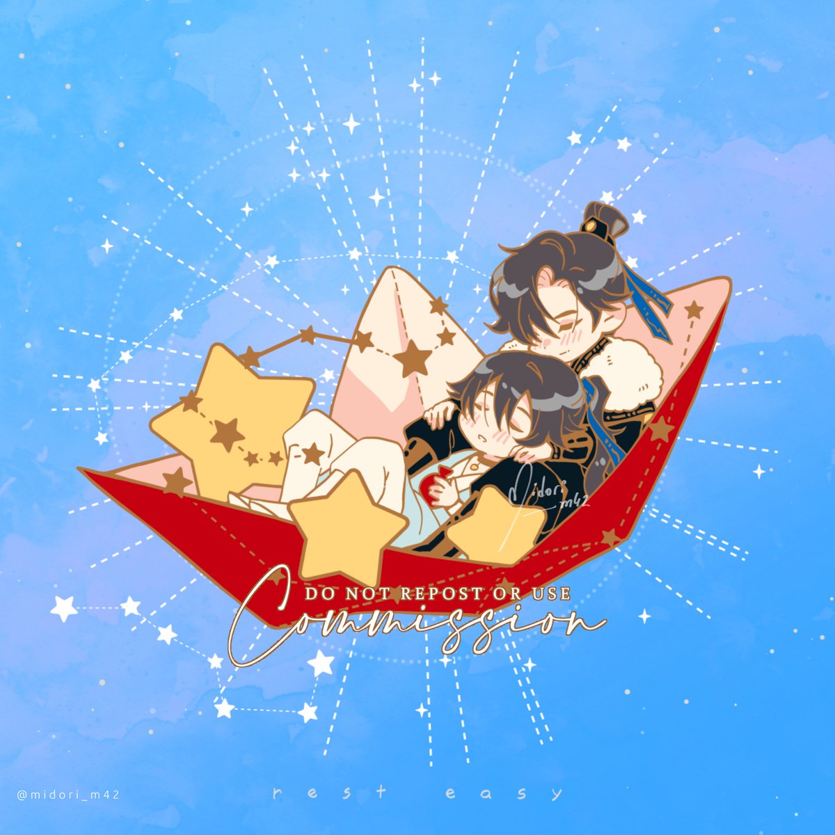 Midori_m42's tweet image. rest easy 💤 🖤🤍
#ximang #yuwu
Comm for @peonypinsco