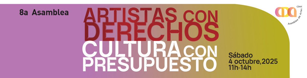 Regístrate para participar en nuestra 8a Asamblea en el que hablaremos del Presupuetso y los derechos para los artistas  forms.gle/AXvrtNUycgNyPz…