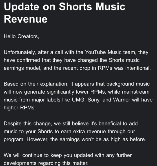 YouTube slashed music payouts pretty heavily.

Adsense alone can still pull in $10K/month without breaking a sweat tho

Plus, every time a new strategy or viral track hits, creators go right back to stacking high 5–6 figures monthly.