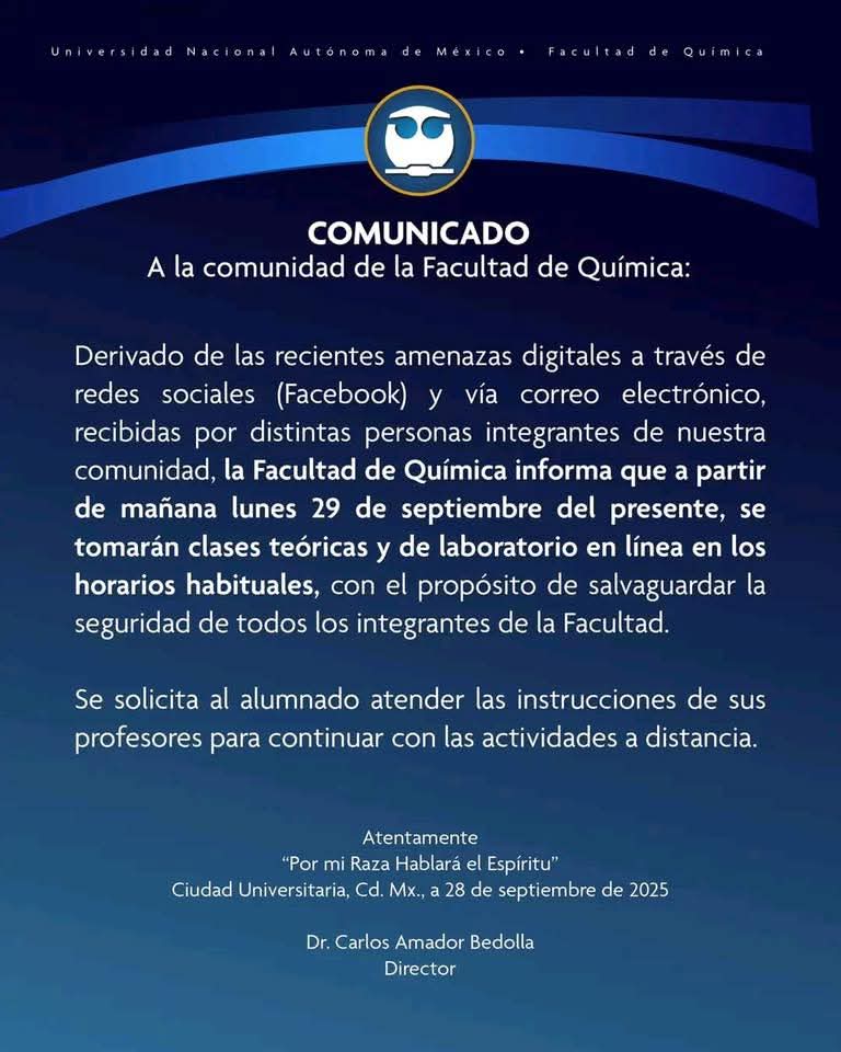 ballardo_ian's tweet image. 🚨 Nuevas amenazas a la #UNAM: las amenazas de grupos incels han crecido a tal grado de que una Facultad se fue a paro. Lo preocupante: Han filtrado la amemaza enviada a correos institucionales. Dicen que no es el unico