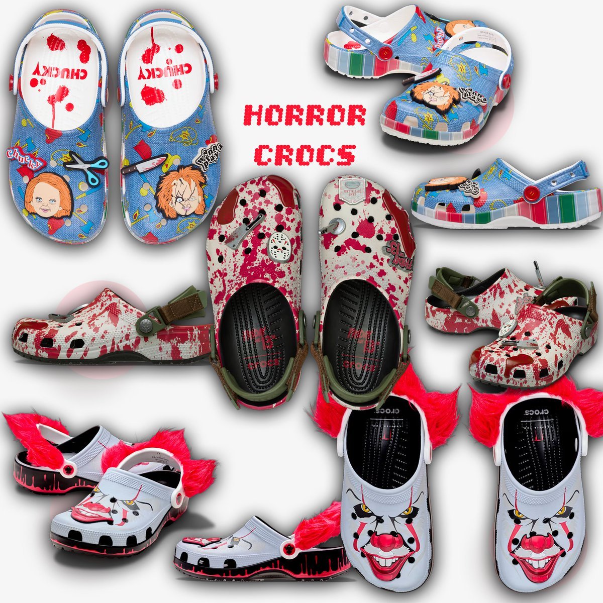pop_holmes's tweet image. Available now Horrcrocs- Horrors Classics Crocs- Pennywise Chucky and Jasons #ad 
popholmes.tech/l/horrcrocs

#chucky #jasonvorhees #fridaythe13th #pennywise #welcometoderry #horror #crocs #crocsnation