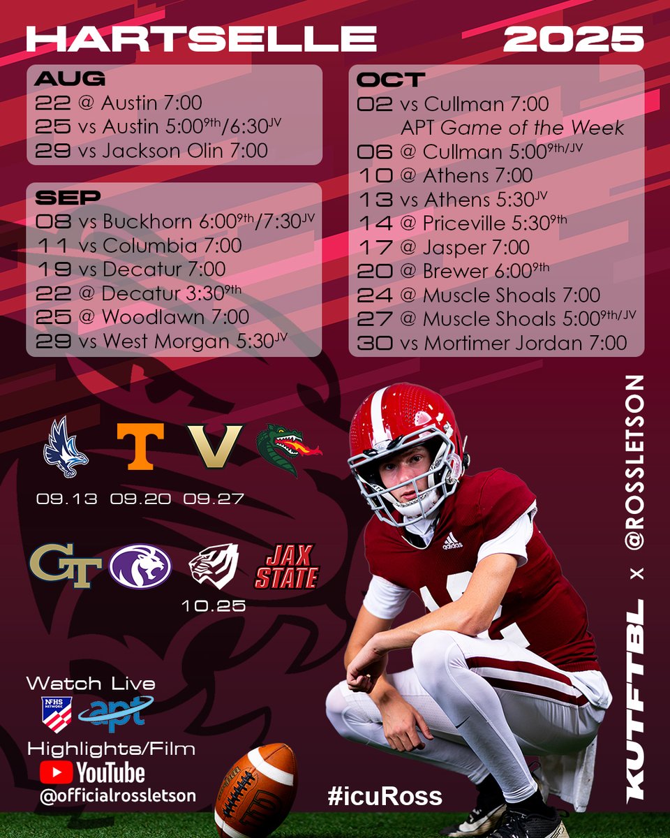 #icuRoss #ImThatTiger

<a href="/HartselleFball/">Hartselle Tigers Football</a> #OwnIt

<a href="/adamgorney/">Adam Gorney</a>
<a href="/AL_Recruiting/">AL Recruiting</a>
<a href="/AL6AFootball/">Alabama6AFootball</a>
<a href="/aldotcomPreps/">AL.com H.S. Sports</a>
<a href="/ALPrepStars/">ALPrepStars</a>
<a href="/AverageJoesSpo1/">Average Joe’s Sports Talk, LLC</a>
<a href="/BackRoadRecruit/">BackRoadRecruiting_</a>
<a href="/BamaHSNews/">Around The State Sports</a>
<a href="/BenThomasPreps/">Ben Thomas</a>
<a href="/BrandonHuffman/">Brandon Huffman</a>
<a href="/CSAPrepStar/">PREPSTAR</a>
<a href="/damehova9/">Damon Simmons</a>
<a href="/DexPreps/">DexPreps</a>
<a href="/ExpoRecruits/">Expo Recruits</a>
<a href="/FCRecruits/">First Choice Recruiting</a>
<a href="/gabrieldbrooks/">Gabe Brooks</a>