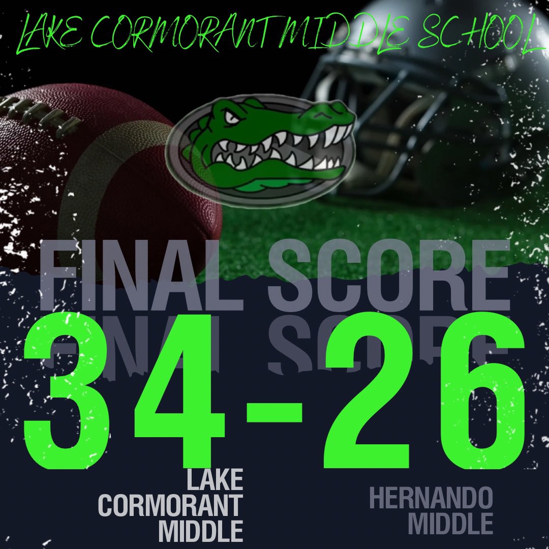 🏈🔥 What a game! Our LCMS 8th Grade Football Team pulled off an incredible TRIPLE OVERTIME victory against Hernando Middle! Final score: 34–26 💚🐊

#GoGators #FootballVictory #TripleOvertime #Teamwork #OneGatorNation #TheSwamp #LCMS #TeamDCS